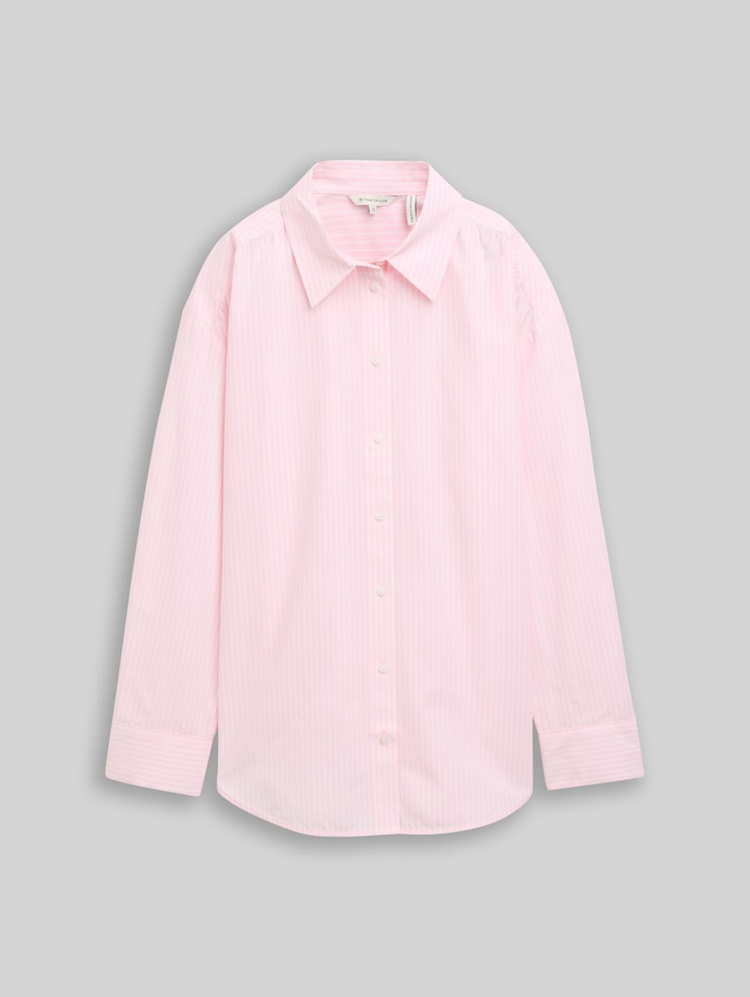 Popeline blouse met losse pasvorm door Women, light pastel pink stripe