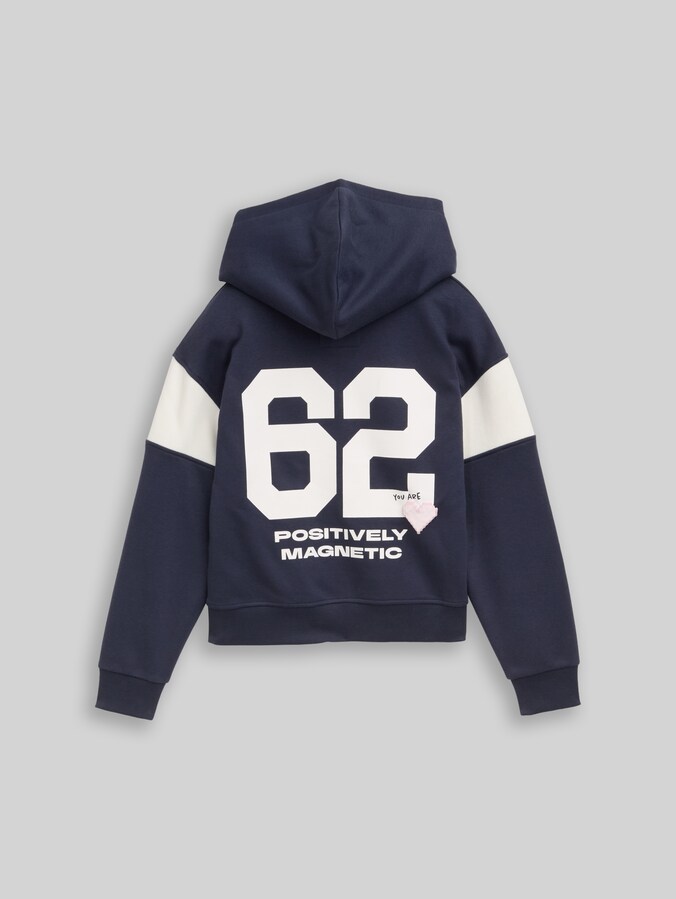 Oversize Hoodie Sweatshirt mit Rückenprint von Teen Girls, Parisien Night Blue