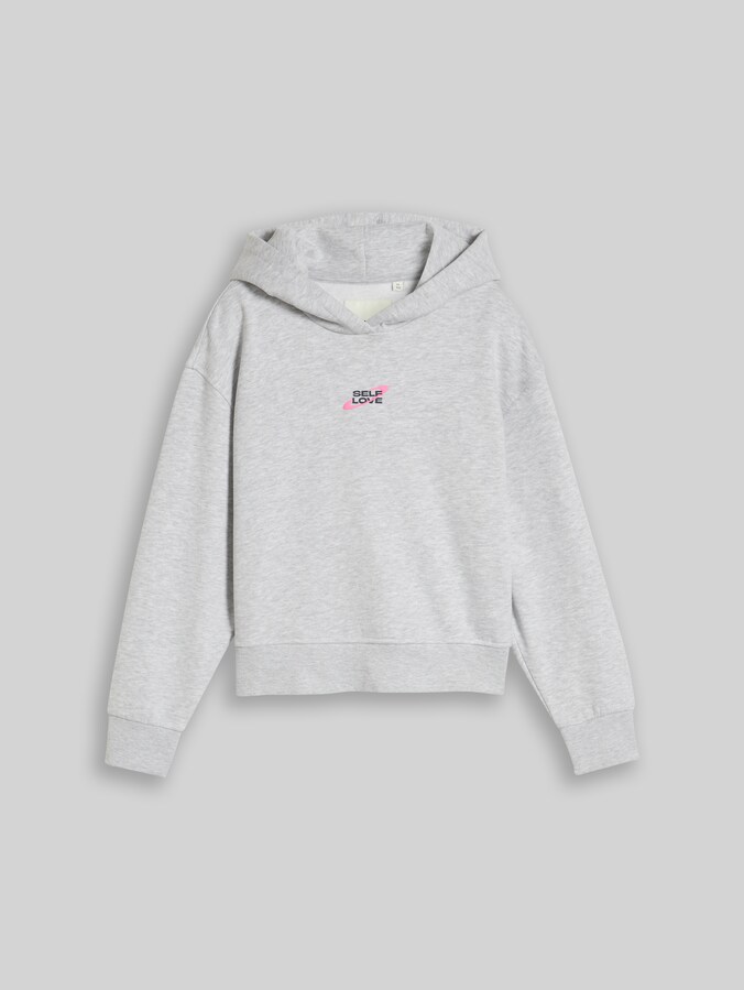 Oversize Hoodie Sweatshirt mit Rückenprint von Teen Girls, Light Stone Grey Melange