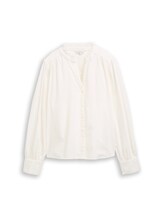 Ausgewählt, Cordbluse mit Rüschenkragen von Tom Tailor, weiß