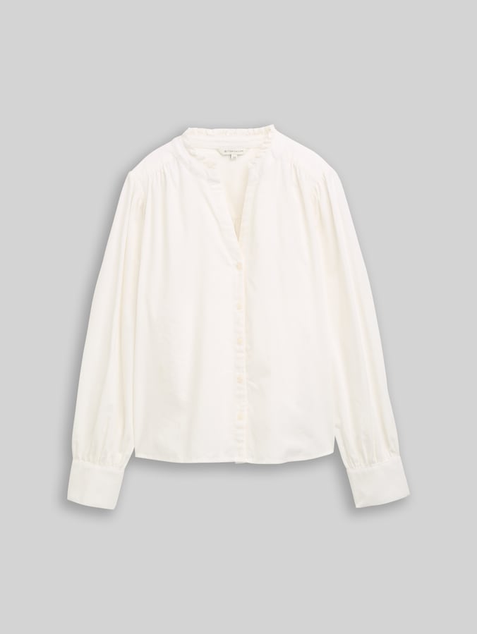 Blouse en velours côtelé à col à volants par Women, Whisper White