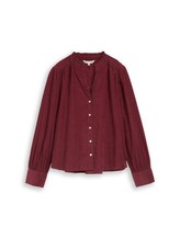 Ausgewählt, Cordbluse mit Rüschenkragen von Tom Tailor, rot