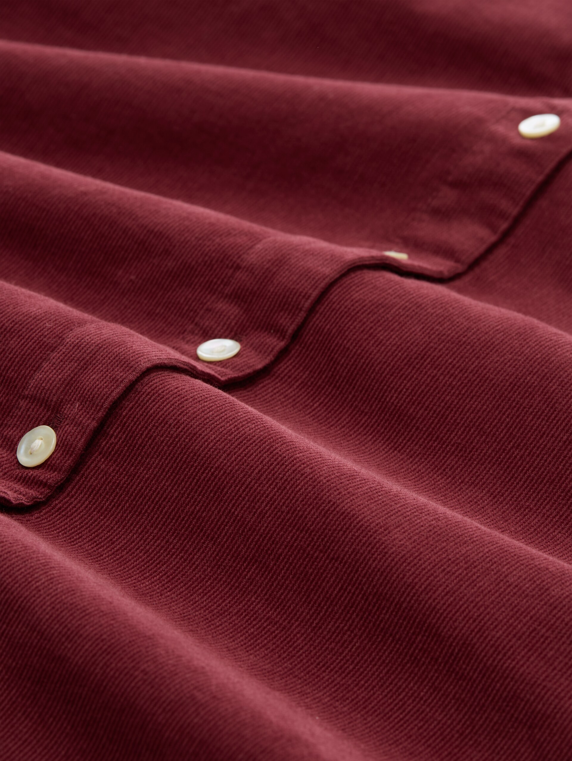 Cordbluse mit Rüschenkragen - Preppy Plum - Material-Ansicht