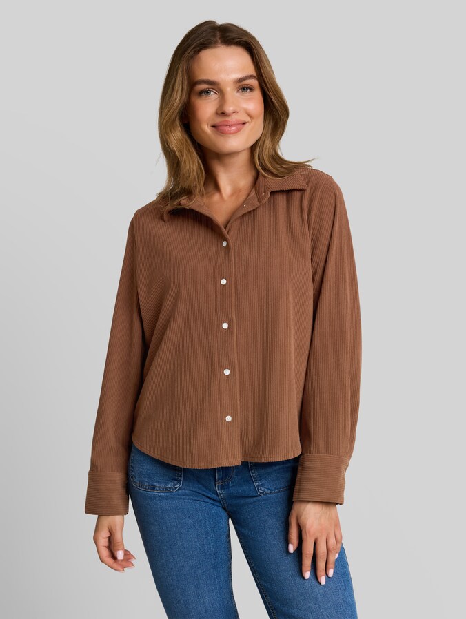 Hemdbluse aus Cord von Women, camel