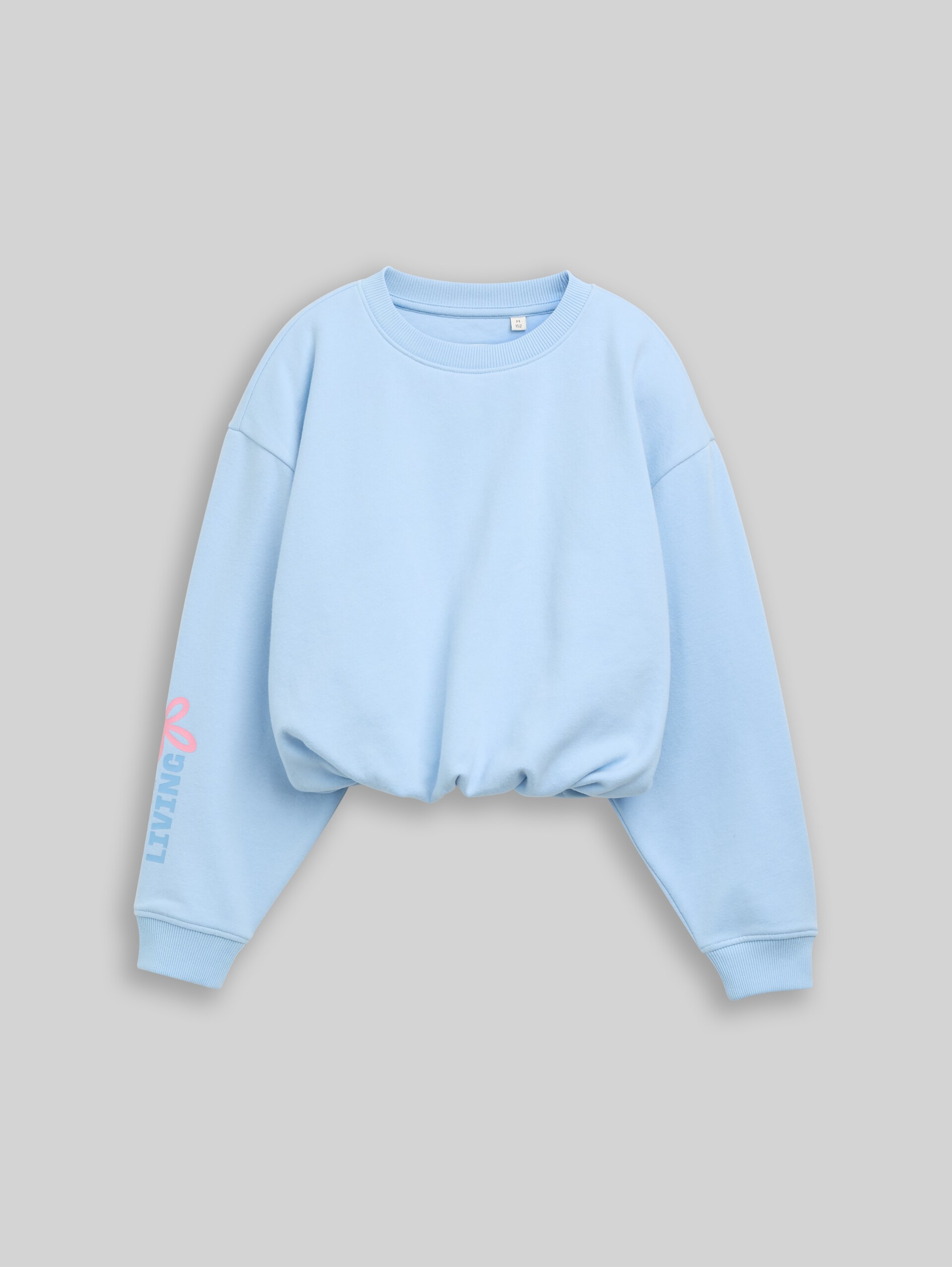 Oversize Sweatshirt mit Ballonsaum - light cloudy blue - Vorder-Produkt-Ansicht