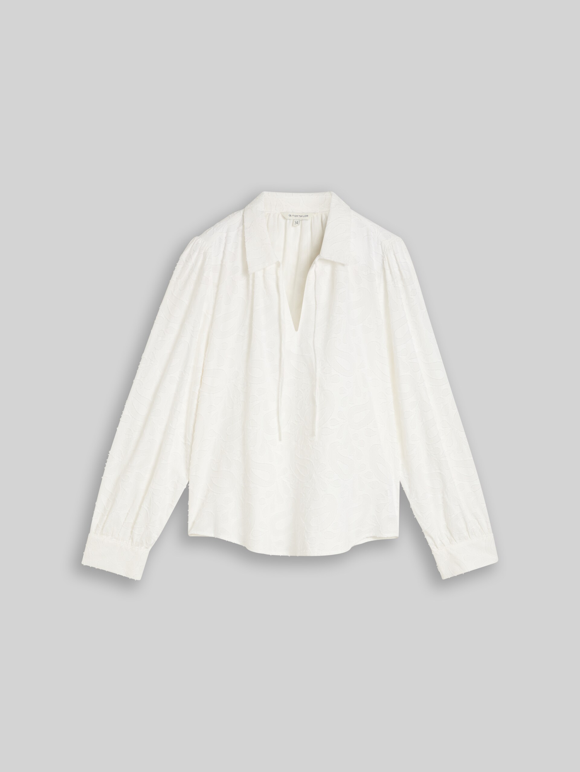 Jacquard Bluse mit Muster - white paisley structure - Vorder-Produkt-Ansicht