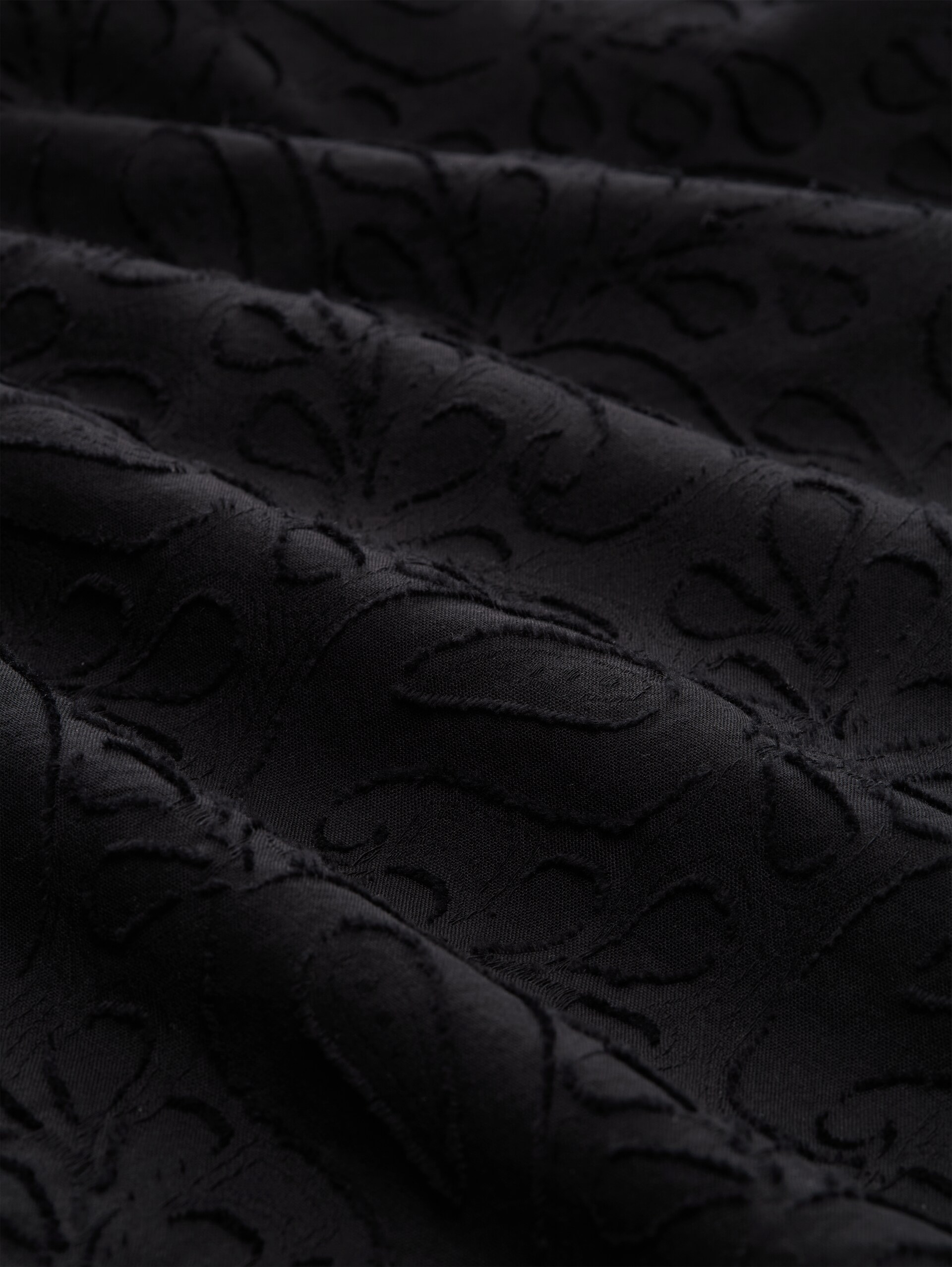 Jacquard Bluse mit Muster - black paisley structure - Material-Ansicht
