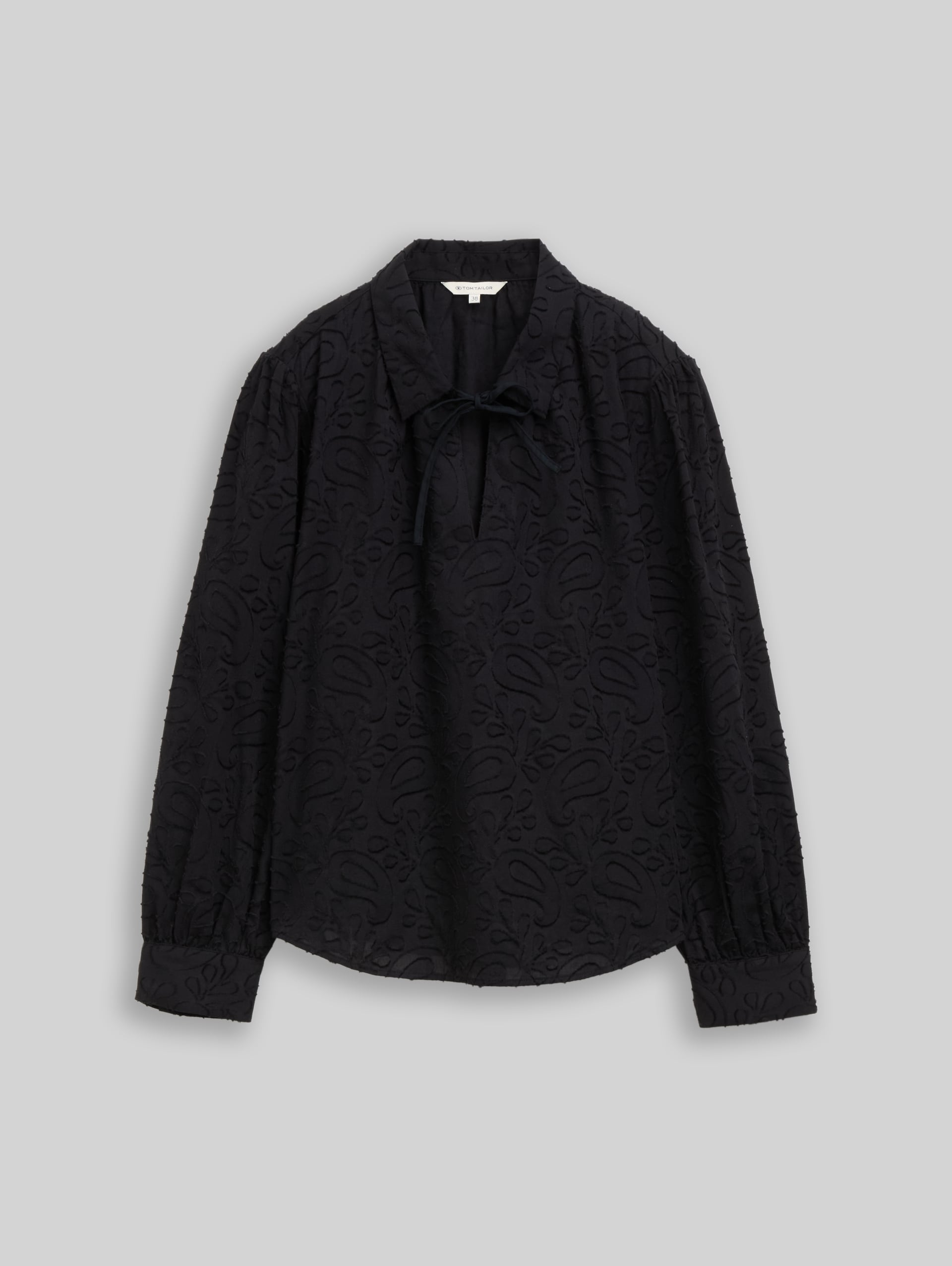 Jacquard Bluse mit Muster - black paisley structure - Vorder-Produkt-Ansicht