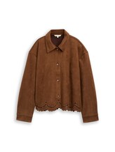 Ausgewählt, Oversize Bluse in Wildleder-Optik von Tom Tailor, braun