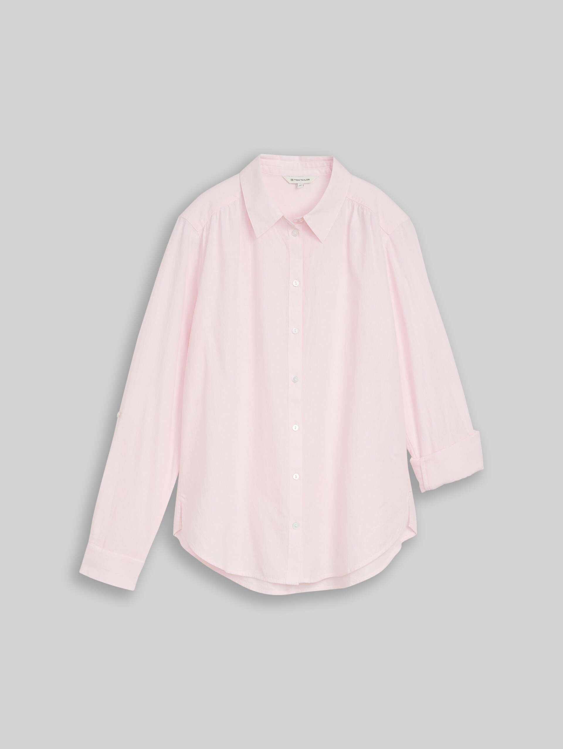 Hemdbluse mit Turn-up-Funktion - light pastel pink dobby - Vorder-Produkt-Ansicht