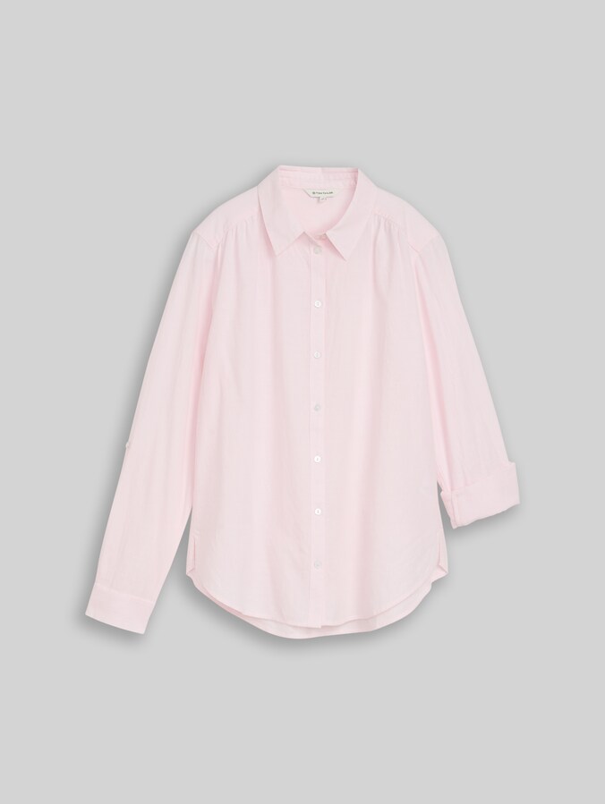 Hemdbluse mit Turn-up-Funktion von Women, light pastel pink dobby
