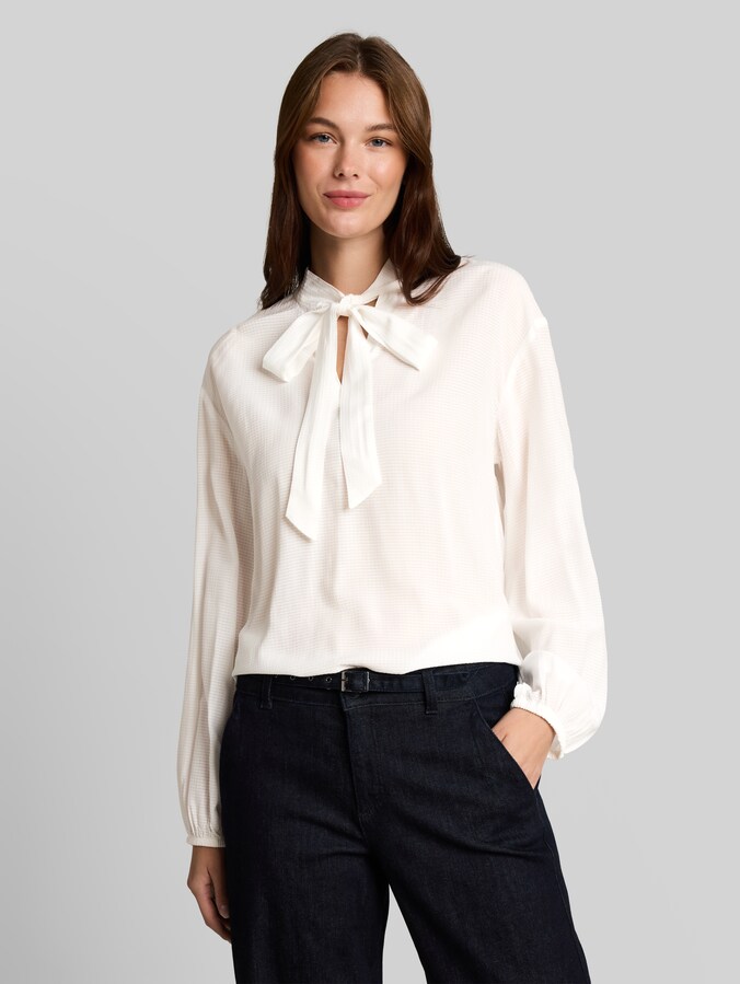 Chemisier ample à col nœud par Women, Whisper White