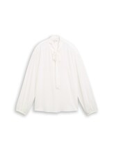 Geselecteerd, Blouse met losse pasvorm en strikkragen door Tom Tailor, wit