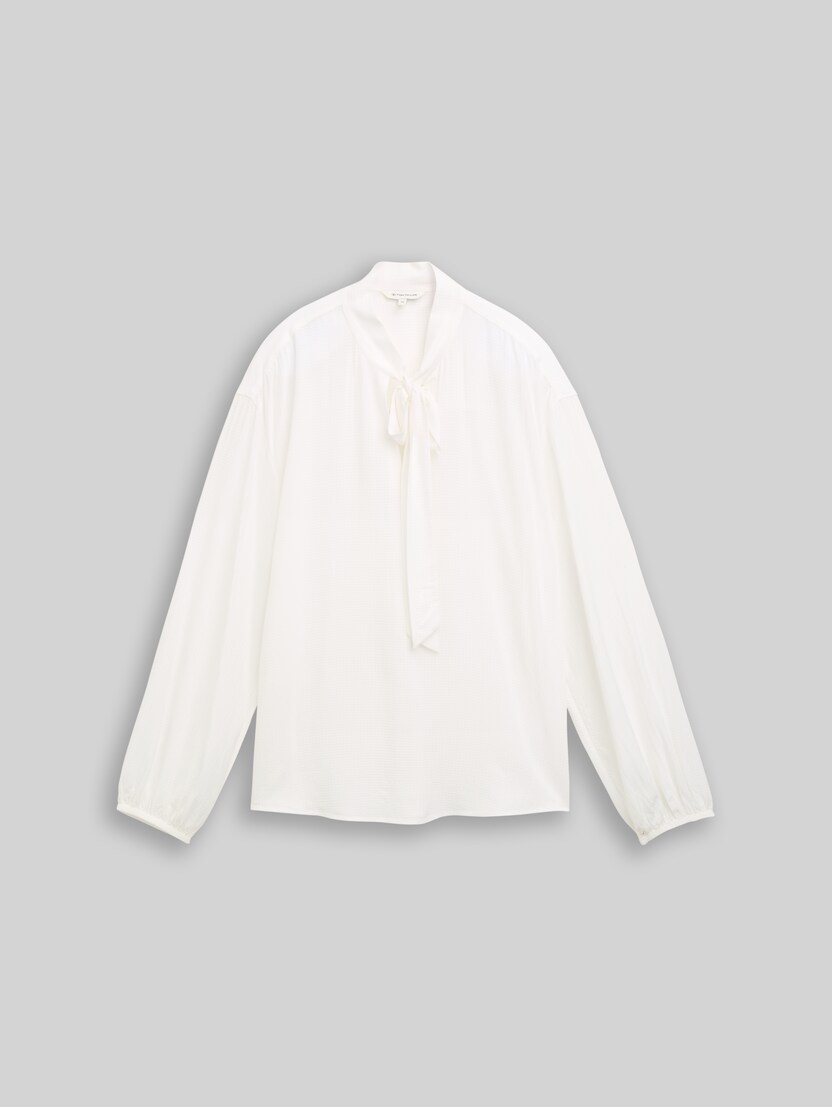 Loose Fit Bluse mit Schleifenkragen von Women, Whisper White