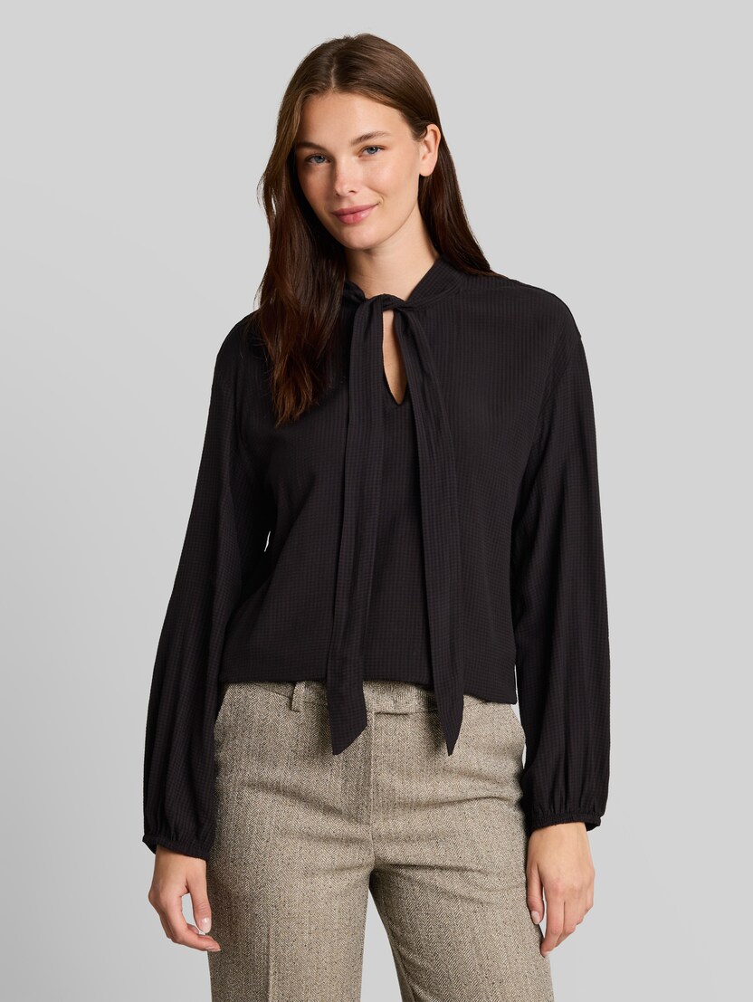 Loose Fit Bluse mit Schleifenkragen von Women, deep black
