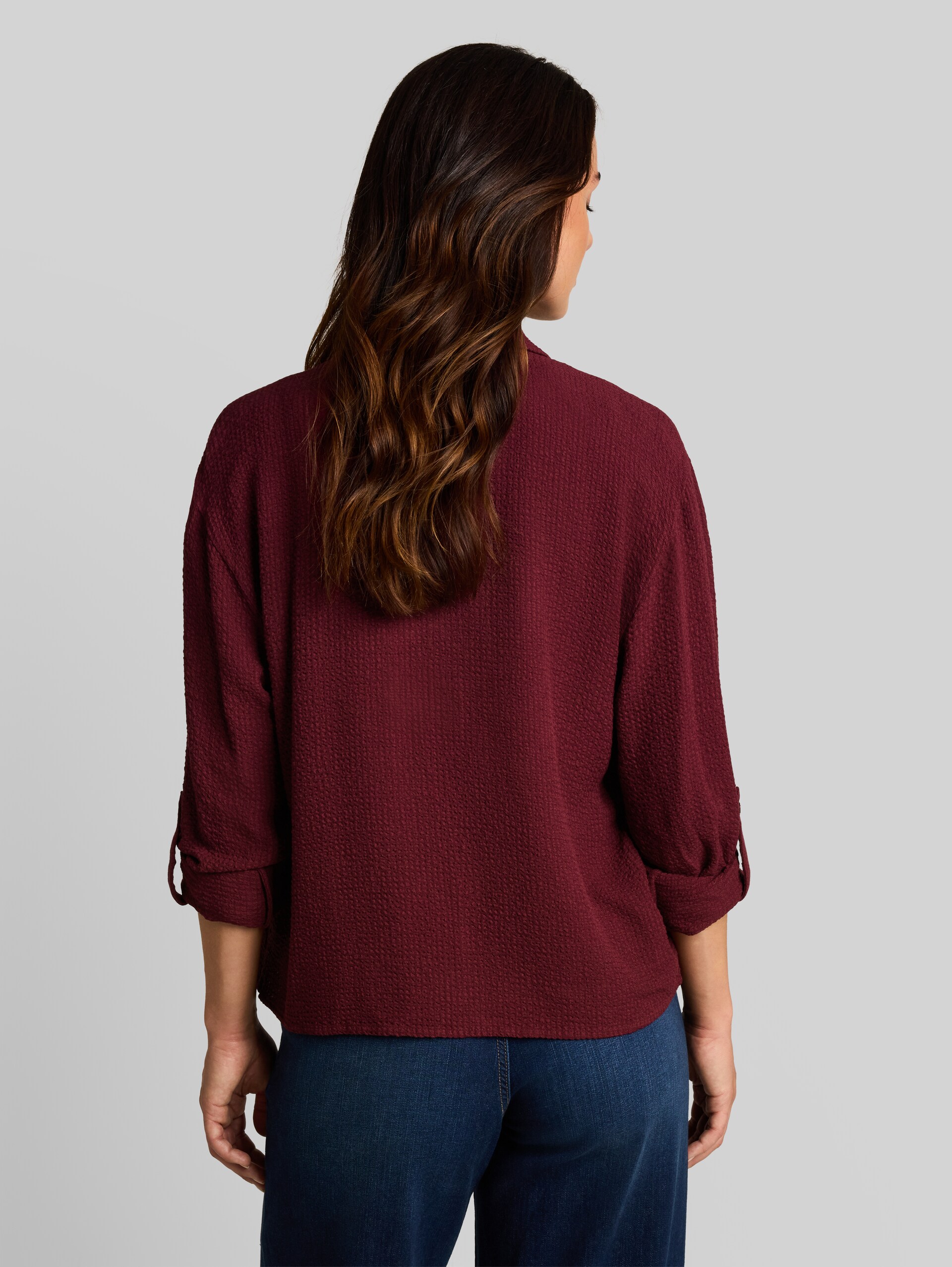 Chemisier ample en seersucker - Preppy Plum - Découpe Vue arrière du modèle
