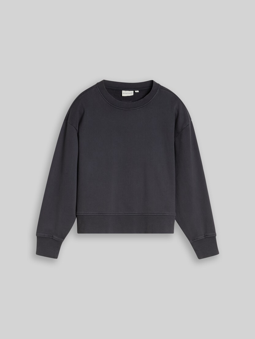 Oversized cotton sweatshirt by Teen Girls, coal grey
