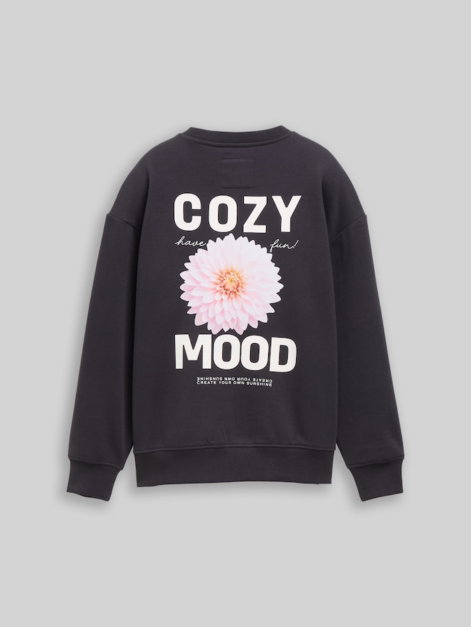 Oversize Sweatshirt mit Rückenprint von Teen Girls, coal grey