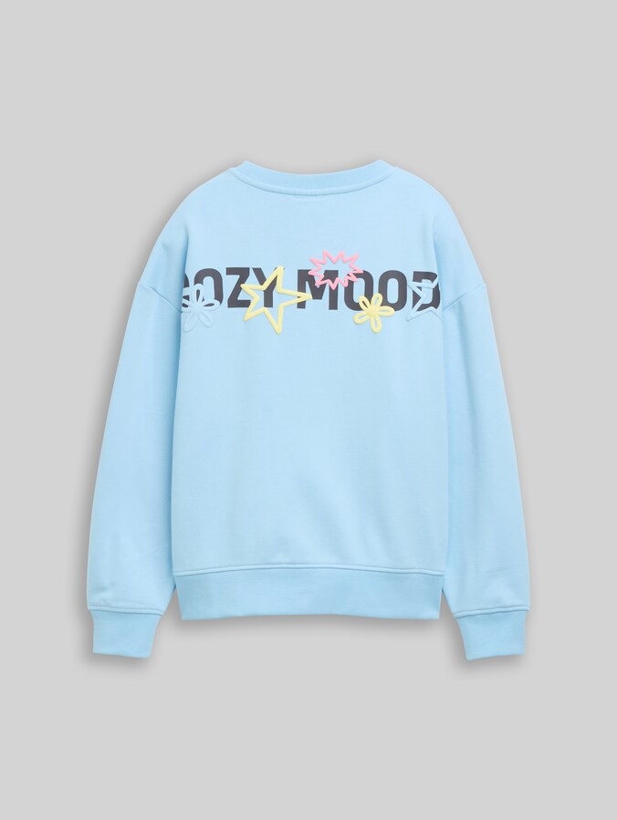 Oversize Sweatshirt mit Rückenprint von Teen Girls, light cloudy blue