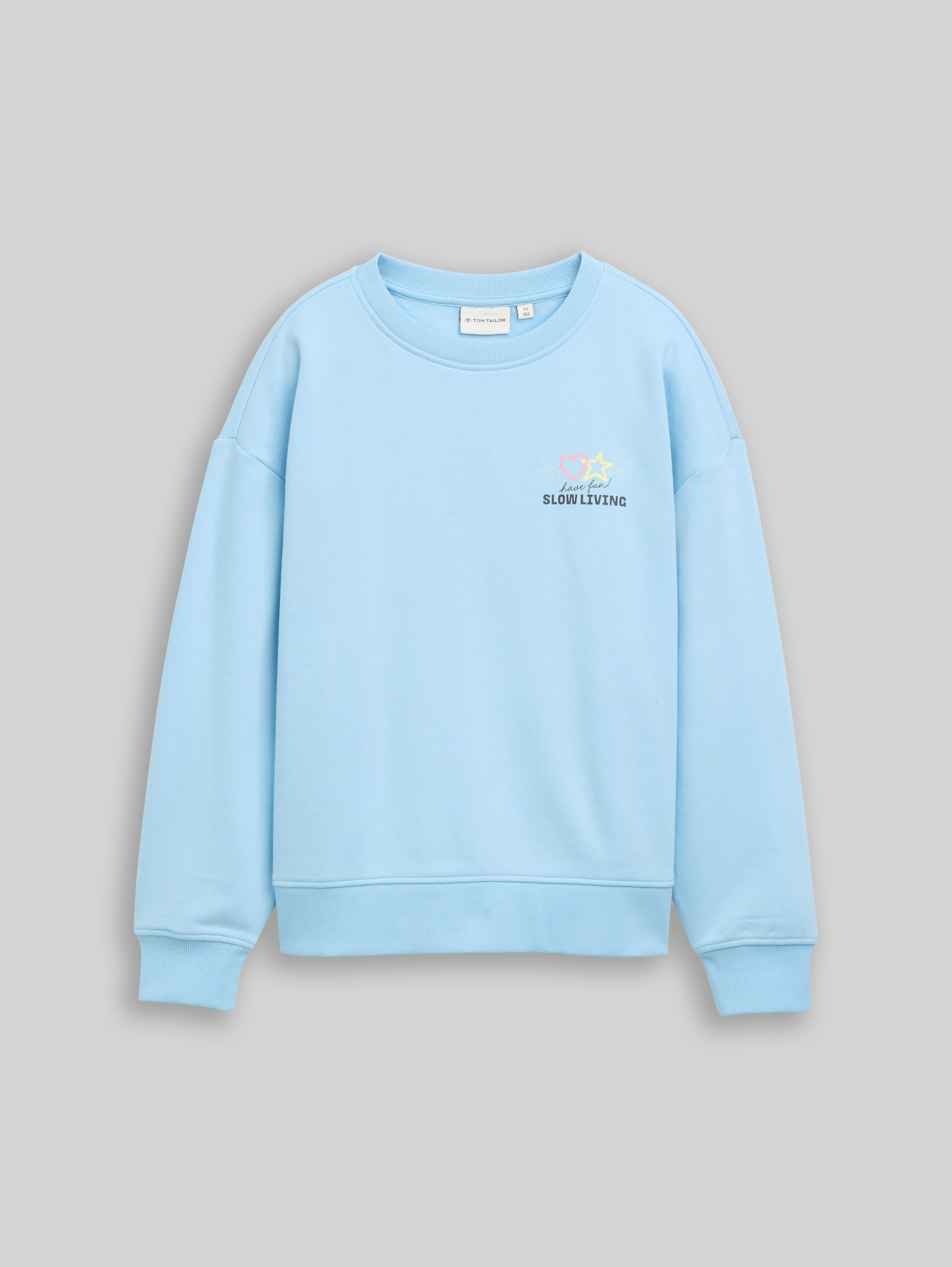 Oversize Sweatshirt mit Rückenprint - light cloudy blue - Vorder-Produkt-Ansicht