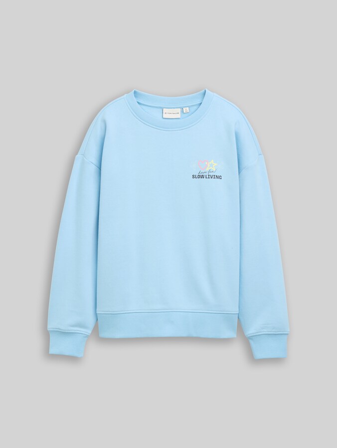 Oversize Sweatshirt mit Rückenprint von Teen Girls, light cloudy blue