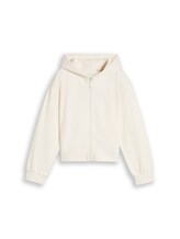 Ausgewählt, Oversize Hoodie Sweatjacke mit Rückenprint von Tom Tailor, braun