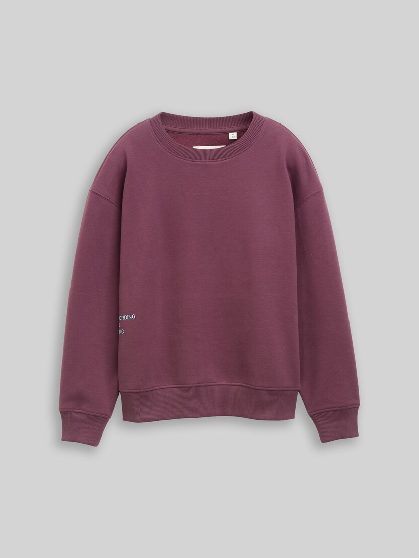 Sweat oversize avec imprimé dans le dos par Teen Girls, rusty burgundy