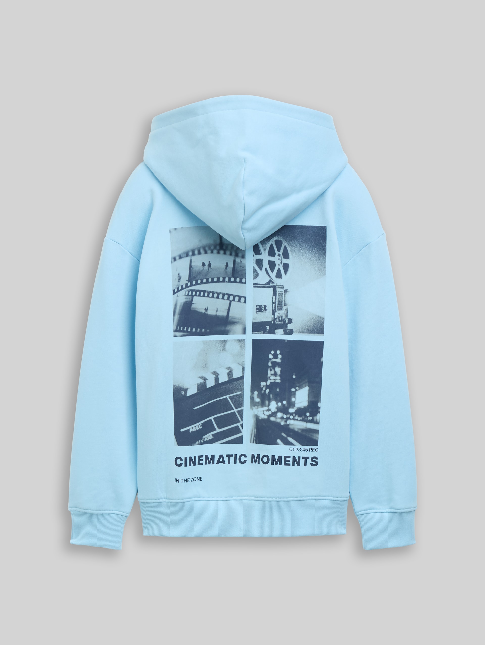 Sweat à capuche oversize avec imprimé dans le dos - light cloudy blue