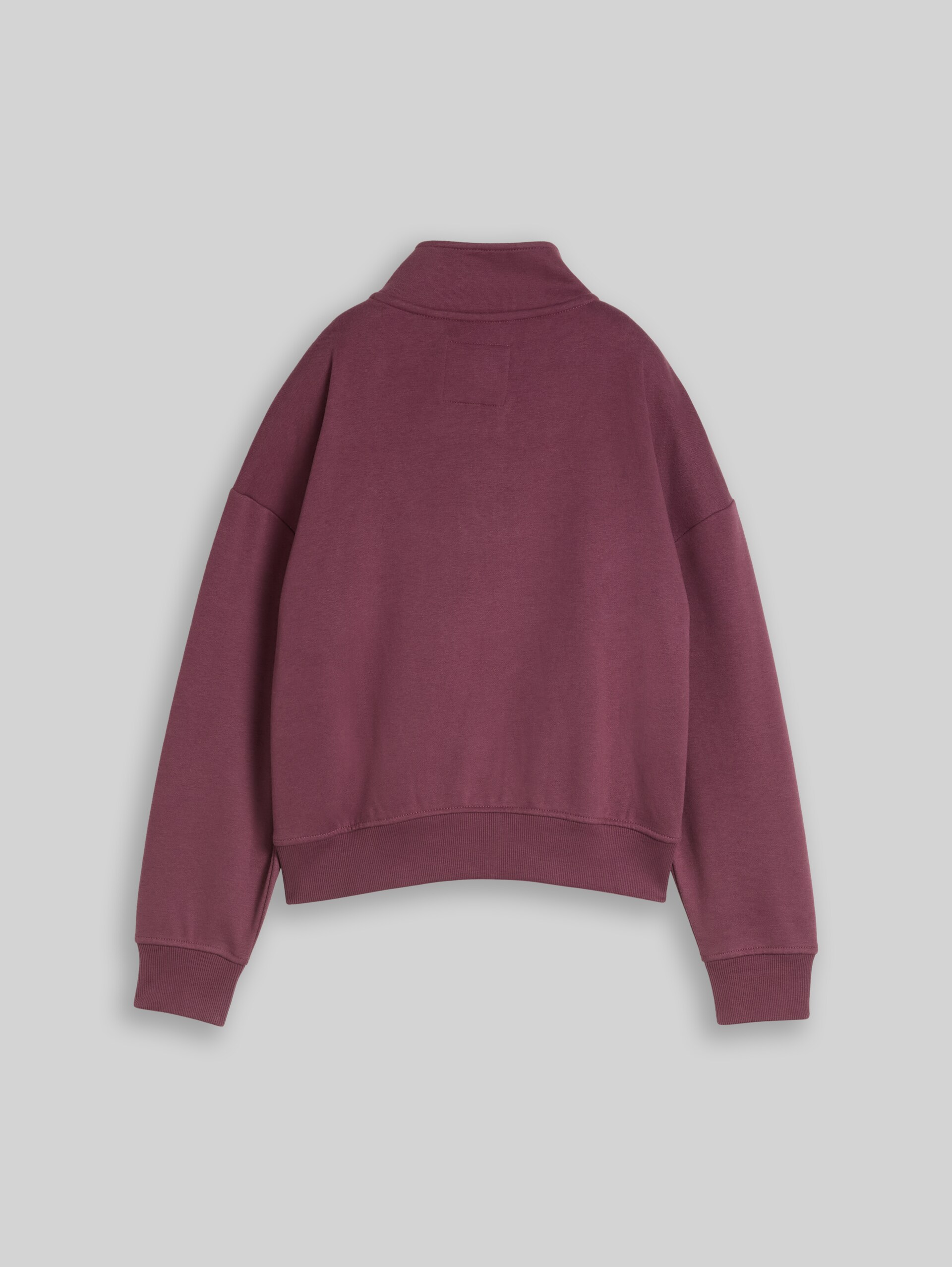 Oversize Troyer Sweatshirt - rusty burgundy
