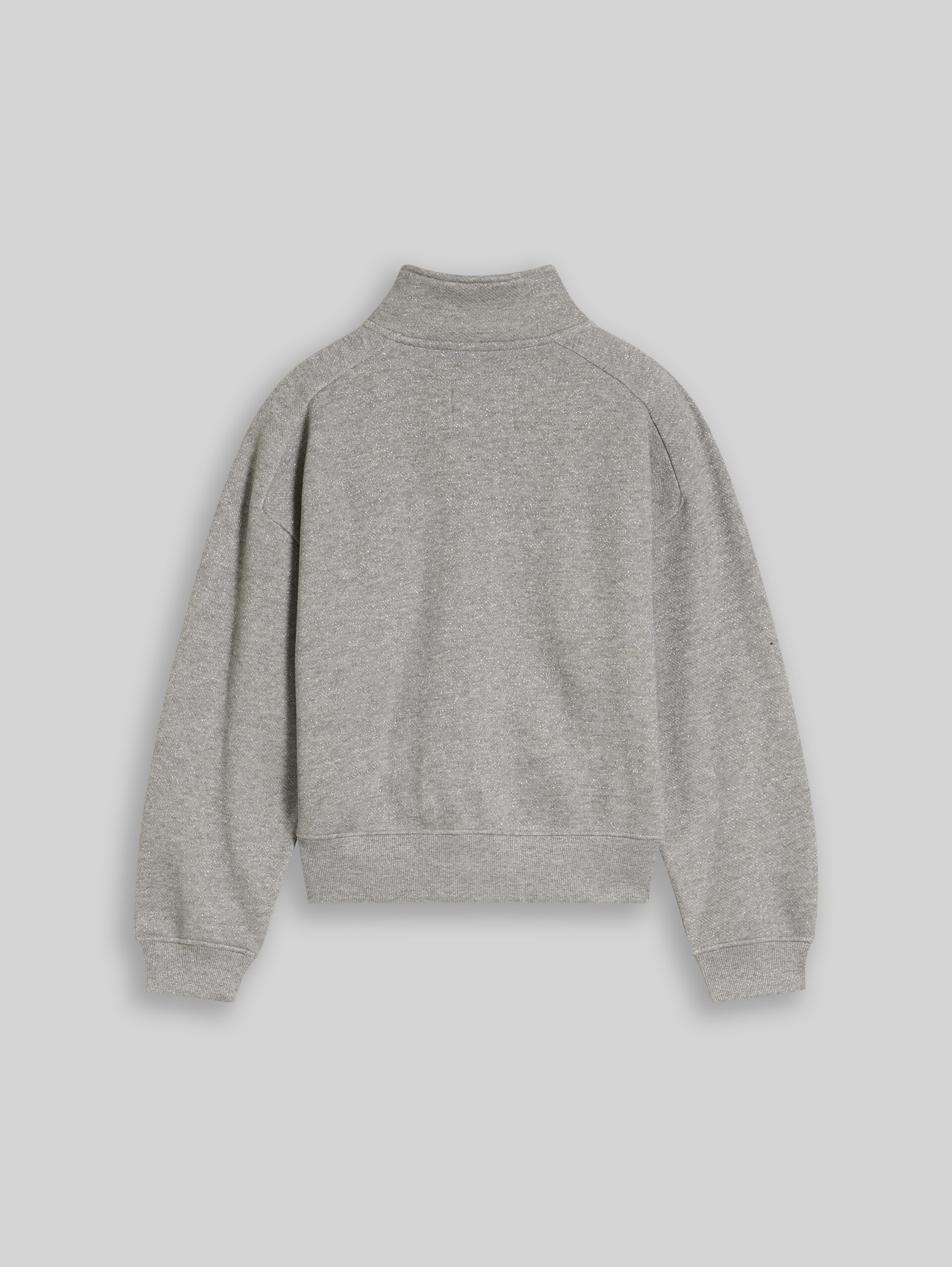 Oversize Sweatjacke mit Glitzer-Effekt - grey melange with glitter