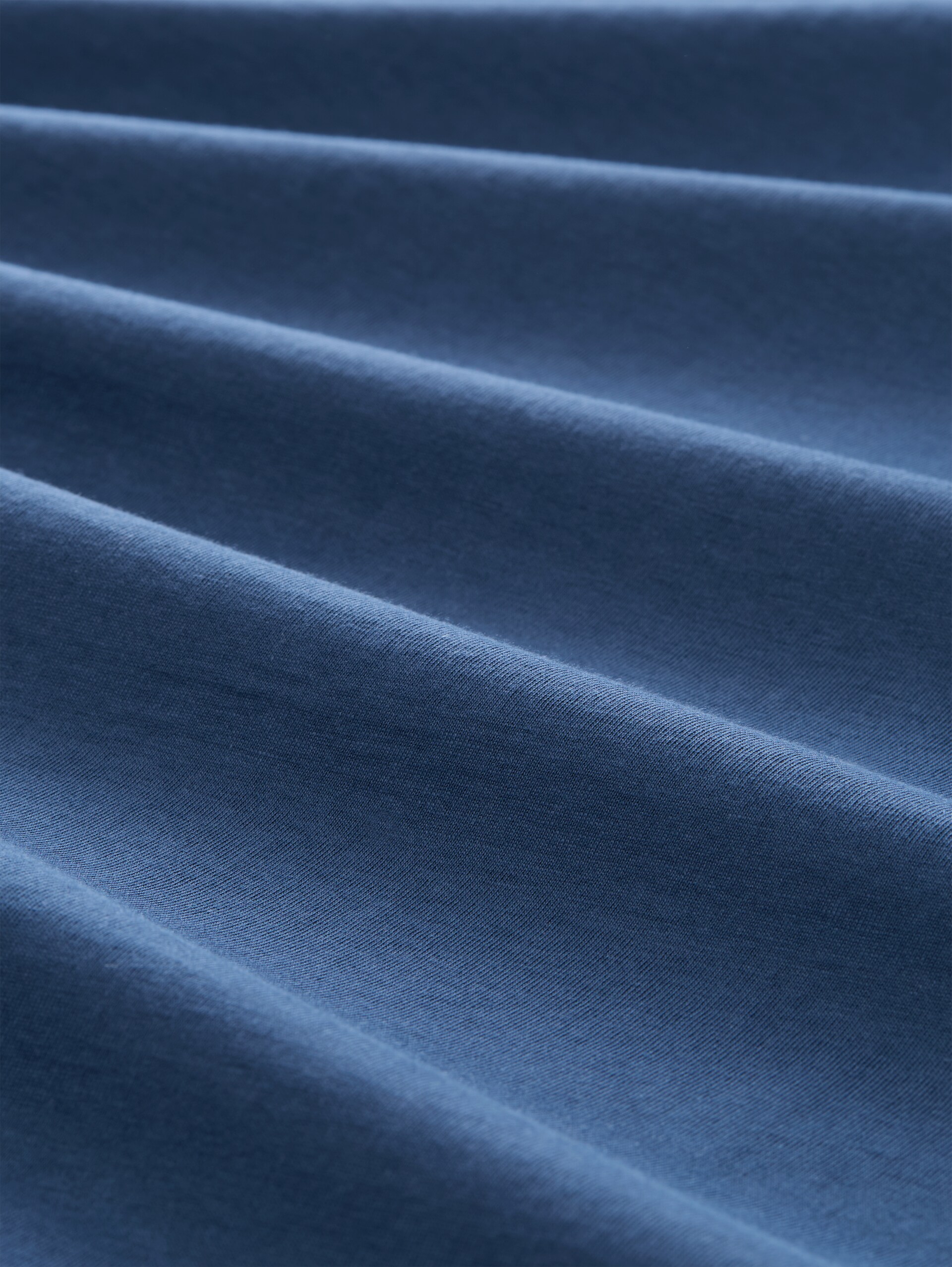 Basic katoenen shirt met lange mouwen - Dark Duck Blue - Materiaalweergave