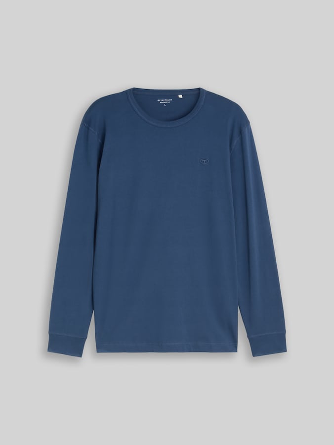 Basic Langarmshirt aus Baumwolle von Men, Dark Duck Blue