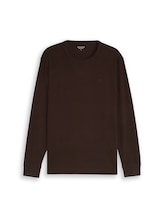 Ausgewählt, Basic Langarmshirt aus Baumwolle von Tom Tailor, braun