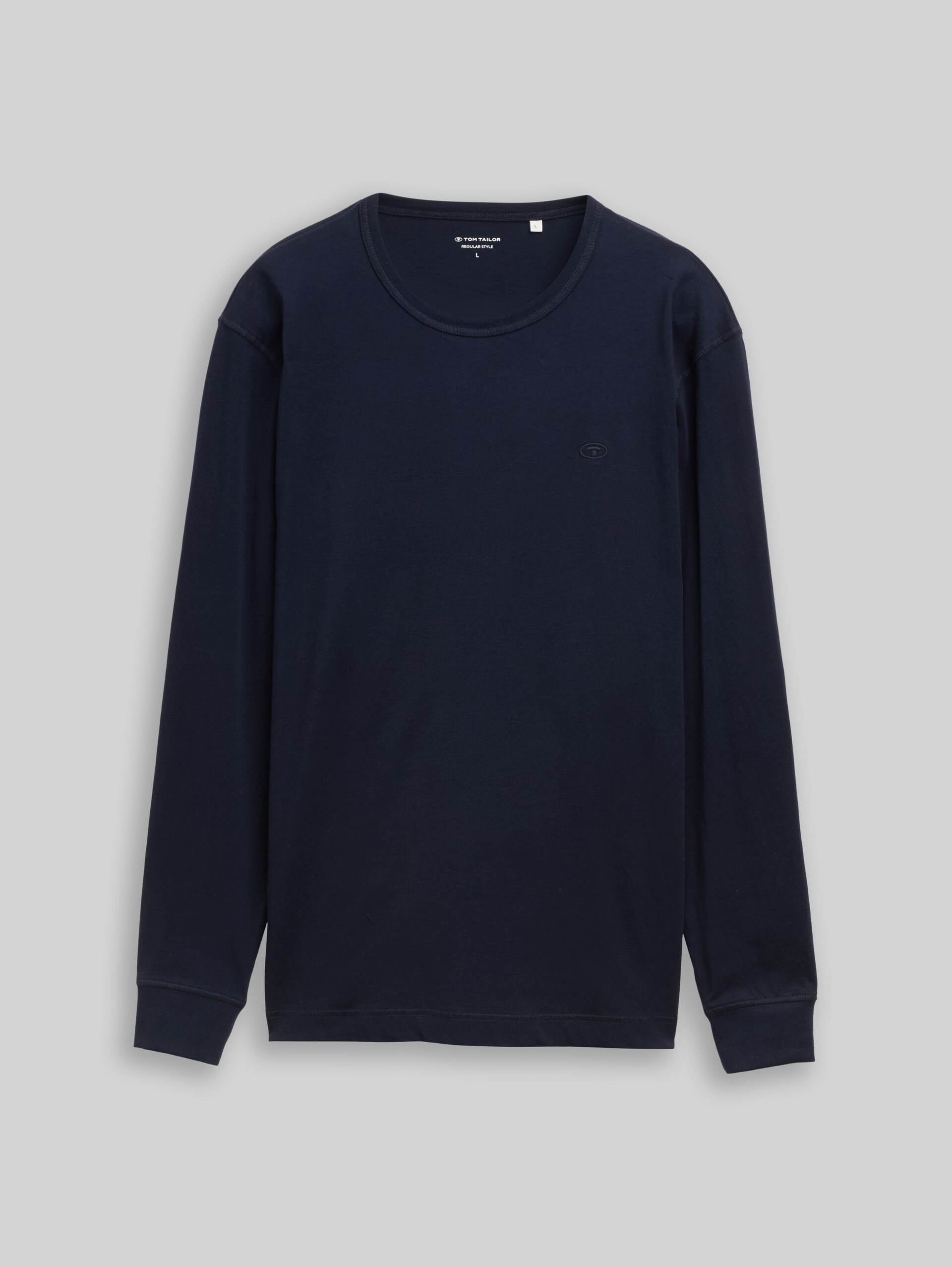 Basic Langarmshirt aus Baumwolle - sky captain blue - Vorder-Produkt-Ansicht