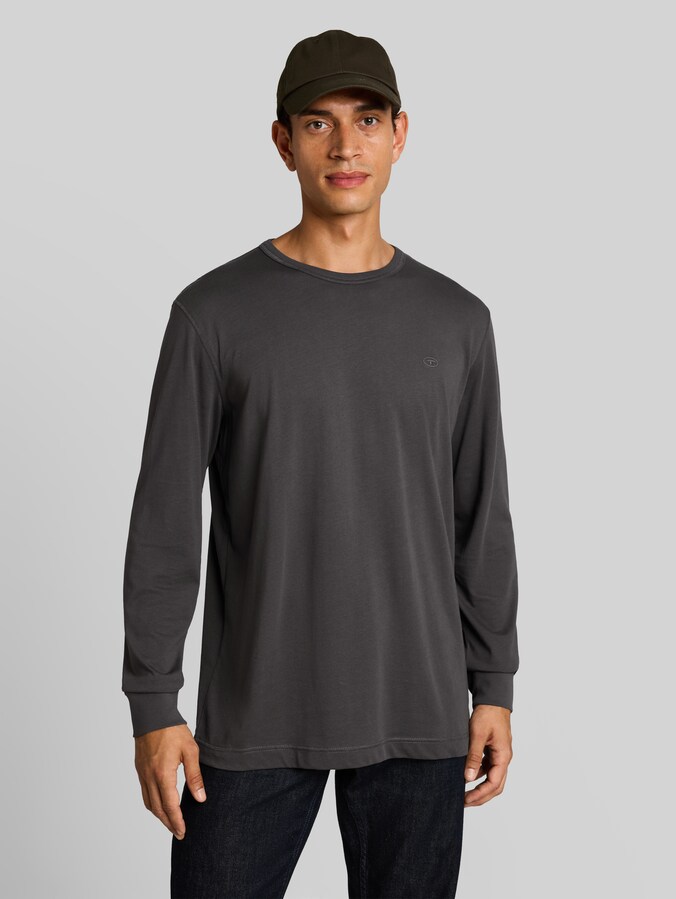 Basic Langarmshirt aus Baumwolle von Men, Tarmac Grey