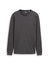 Nicht ausgewählt, Basic Langarmshirt aus Baumwolle von Tom Tailor, schwarz