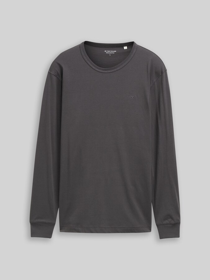 Basic Langarmshirt aus Baumwolle von Men, Tarmac Grey