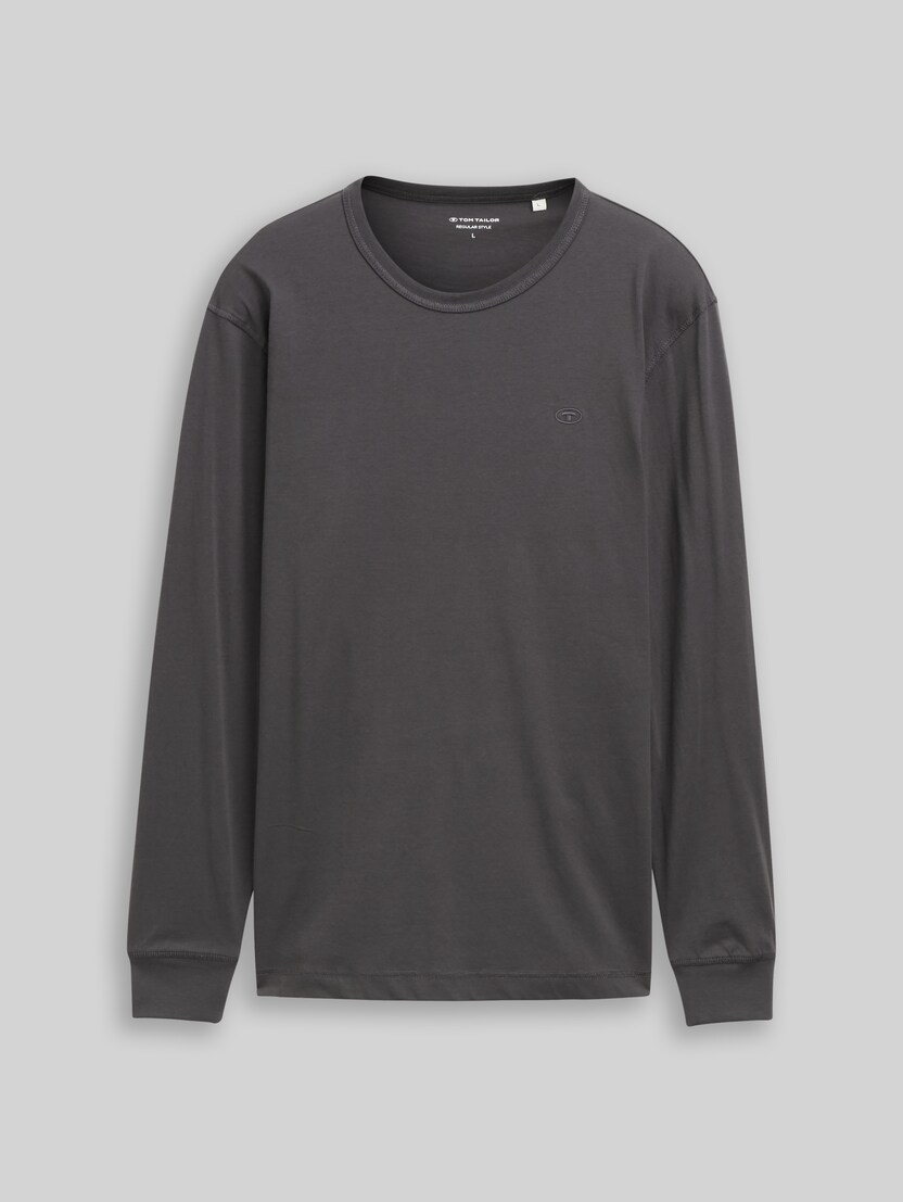 Basic Langarmshirt aus Baumwolle von Men, Tarmac Grey