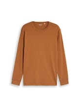 Ausgewählt, Basic Langarmshirt aus Baumwolle von Tom Tailor, braun