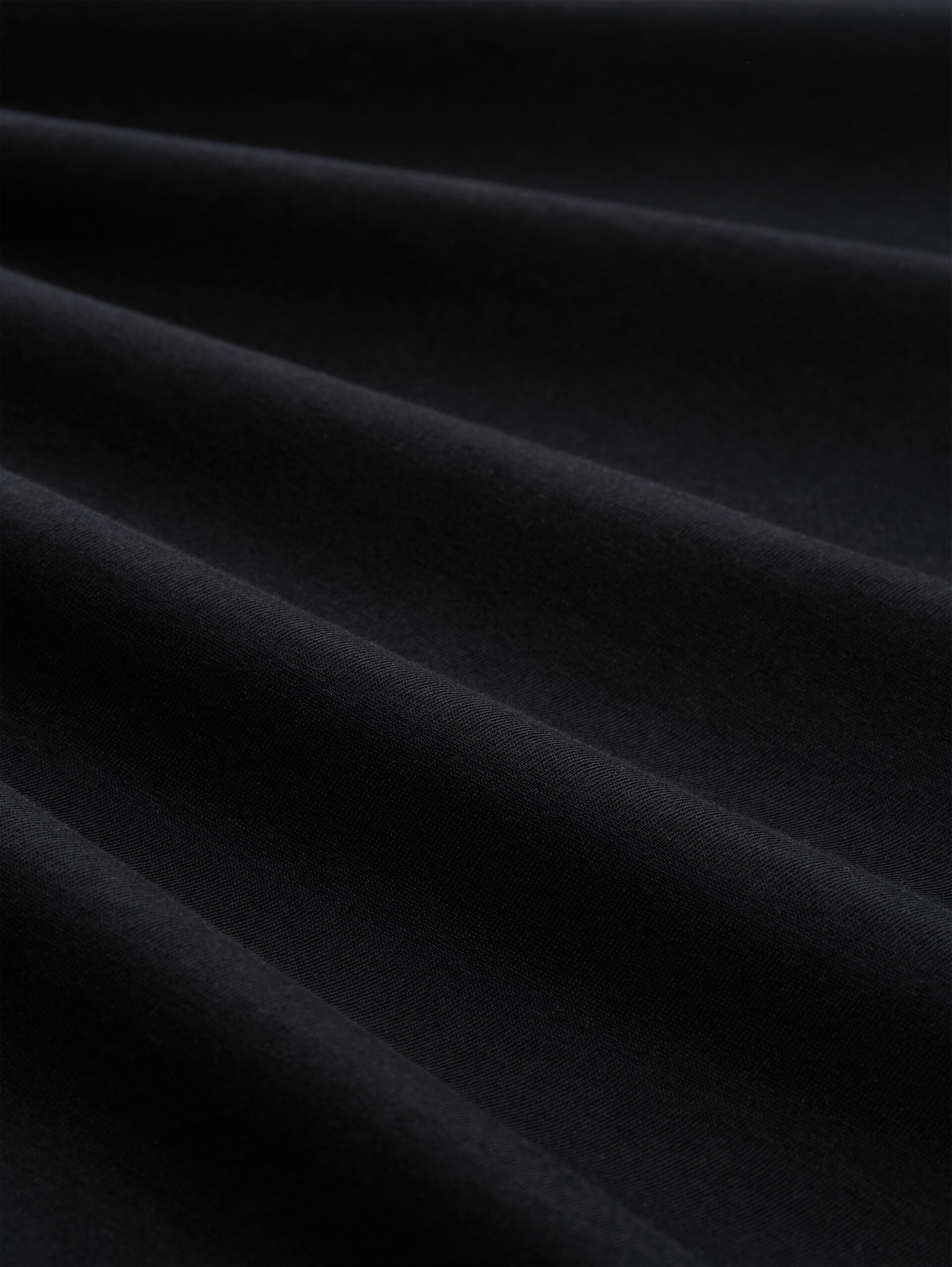 Basic Langarmshirt aus Baumwolle - Black - Material-Ansicht