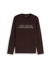 Nicht ausgewählt, Langarmshirt mit Logo-Print von Tom Tailor, braun