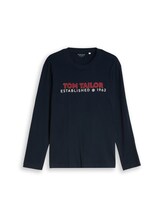 Nicht ausgewählt, Langarmshirt mit Logo-Print von Tom Tailor, blau