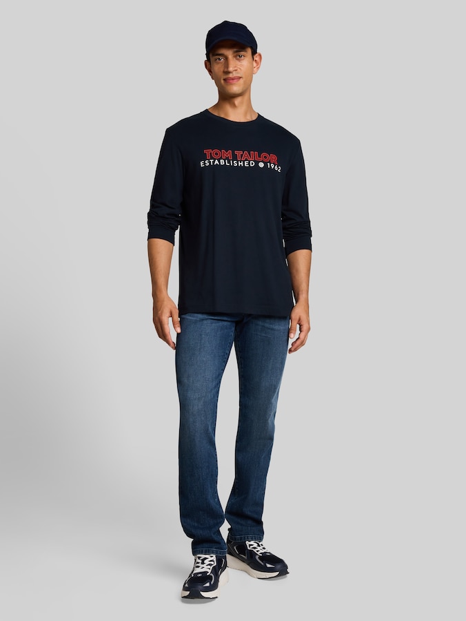 Langarmshirt mit Logo-Print von Men, sky captain blue