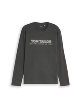 Ausgewählt, Langarmshirt mit Logo-Print von Tom Tailor, grün