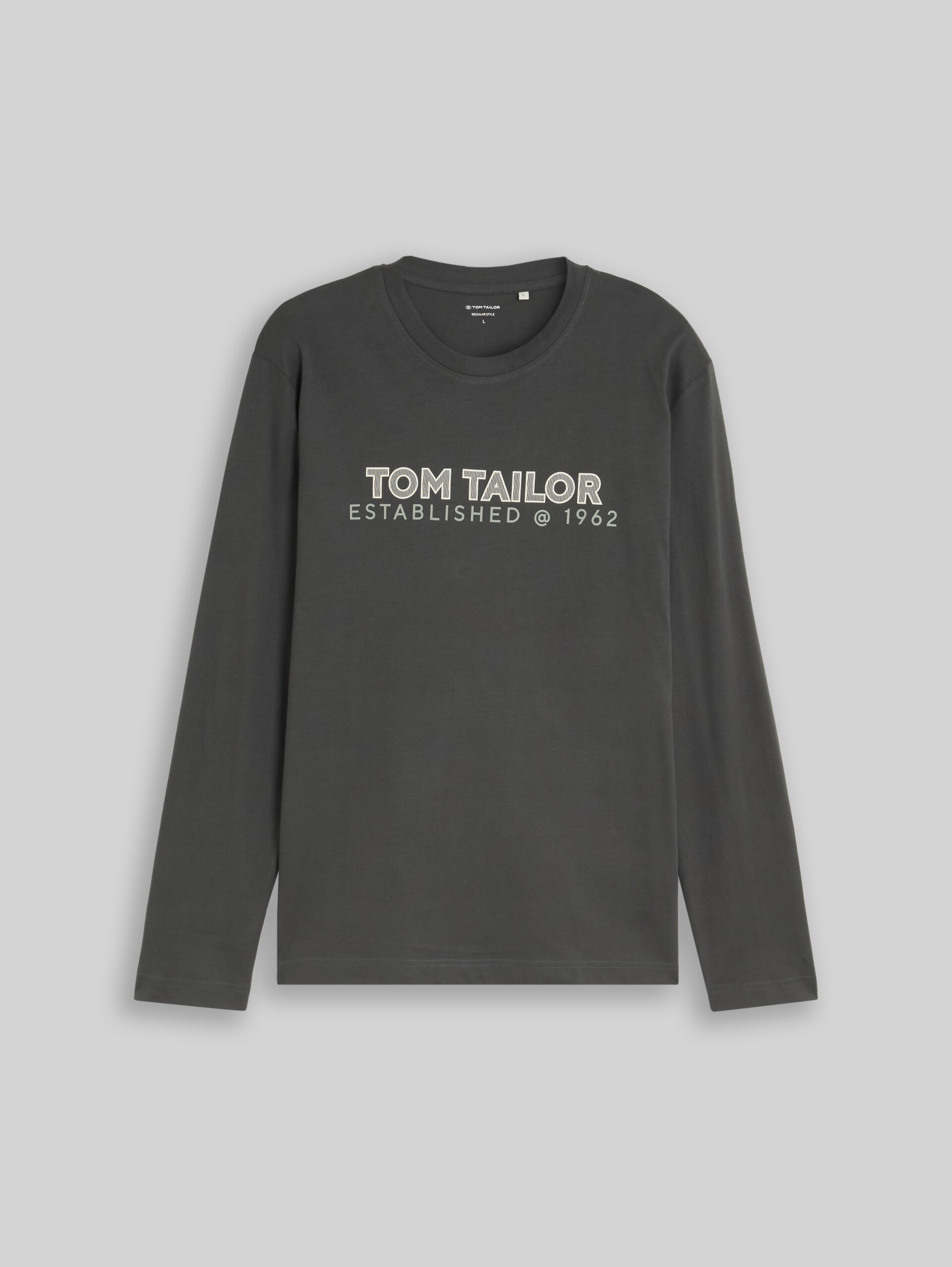 Langarmshirt mit Logo-Print - Darkest Olive - Vorder-Produkt-Ansicht