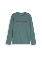 Nicht ausgewählt, Langarmshirt mit Logo-Print von Tom Tailor, grün