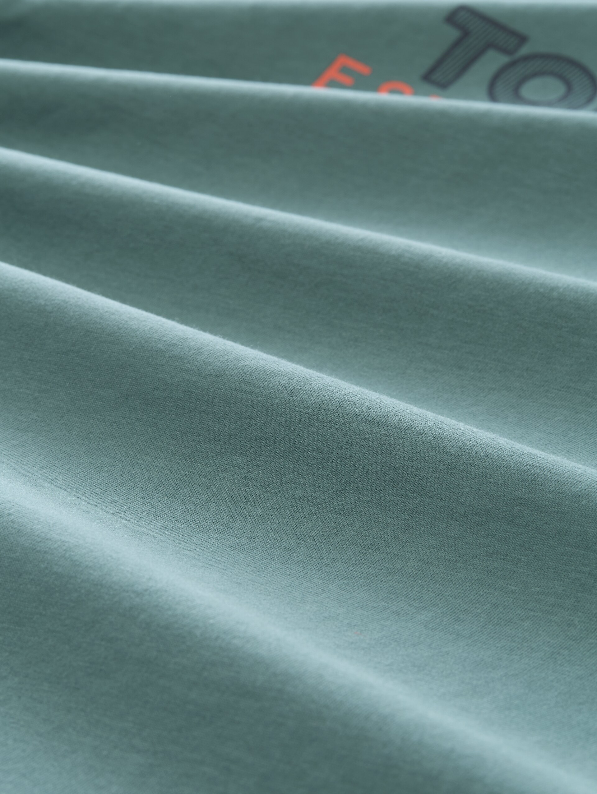 Langarmshirt mit Logo-Print - deep bluish green - Material-Ansicht