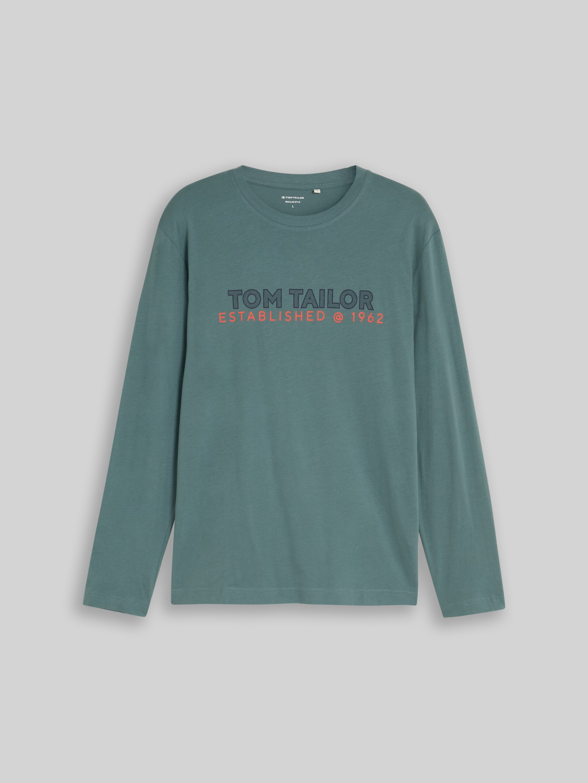 Langarmshirt mit Logo-Print - deep bluish green - Vorder-Produkt-Ansicht