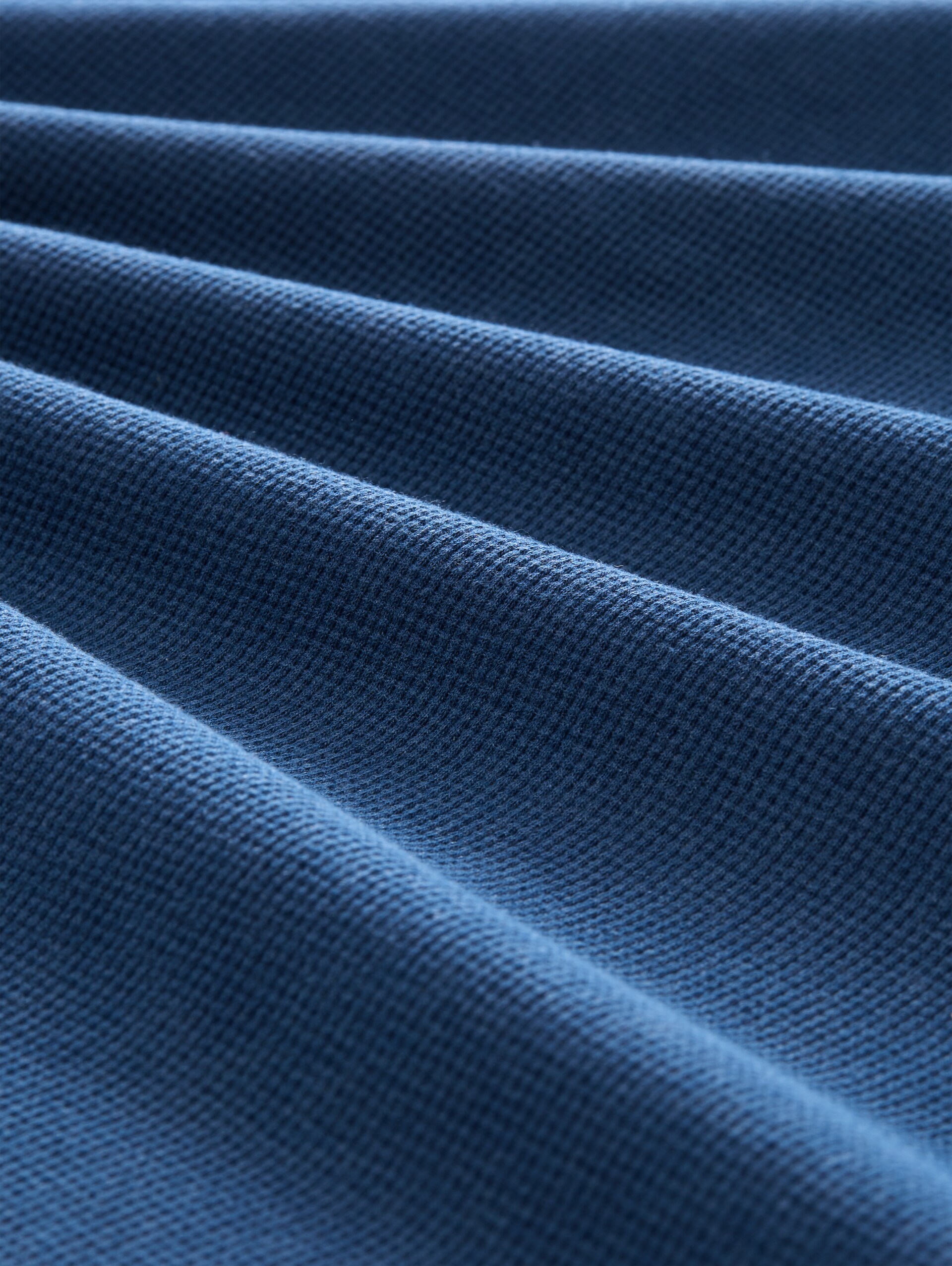Snood Langarmshirt mit Waffelstruktur - Dark Duck Blue - Material-Ansicht