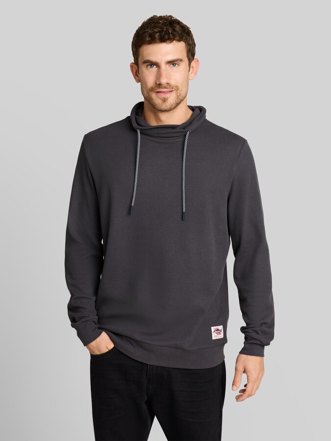 Snood Langarmshirt mit Waffelstruktur von Men, Tarmac Grey
